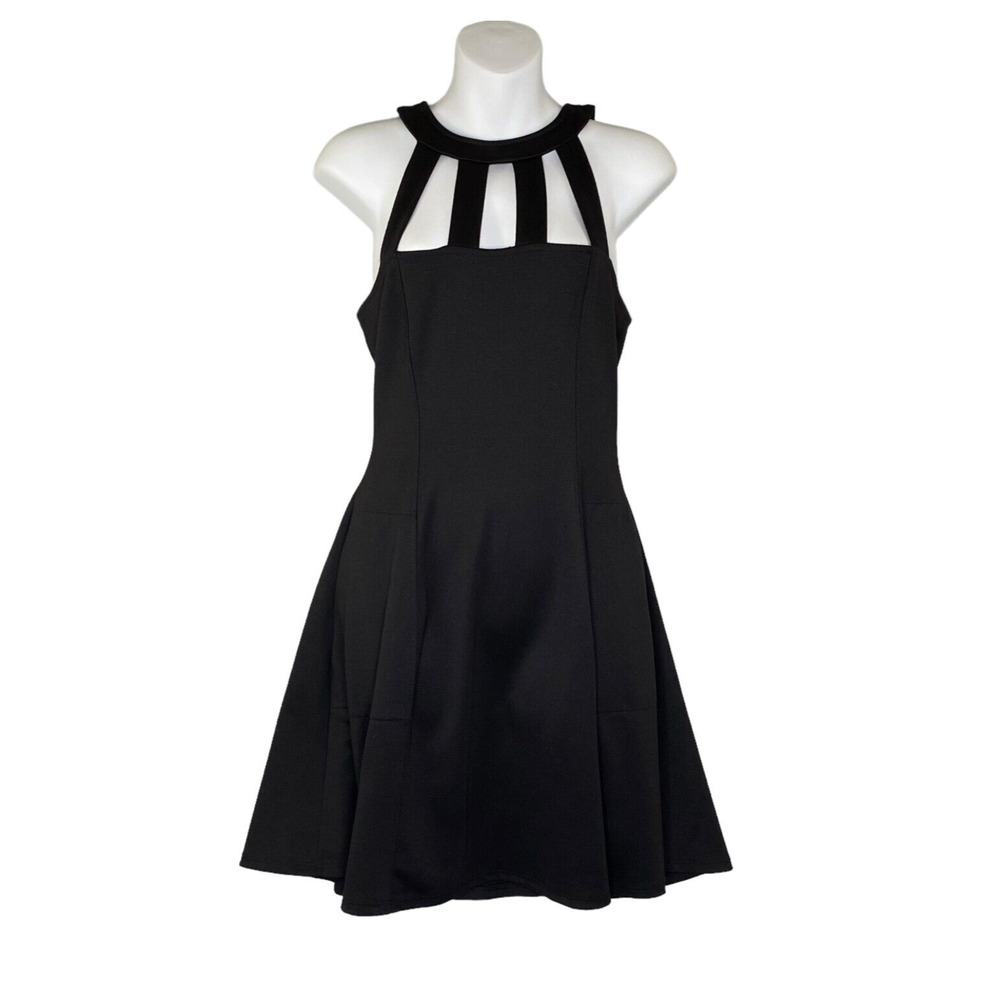Free People Beach Dress Women Medium Black Fit & Flare Sleeveless Pockets Skater